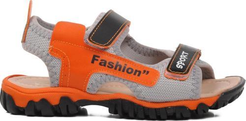 24-410-F Siyah-Turuncu Ortopedik Erkek Çocuk Sandalet