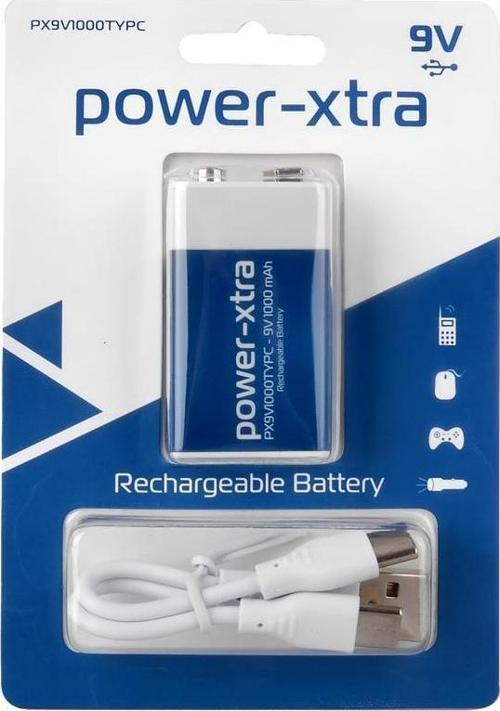 PX9V1000TYPC - 9V - 1000 mAh Şarjlı Pil - Type C