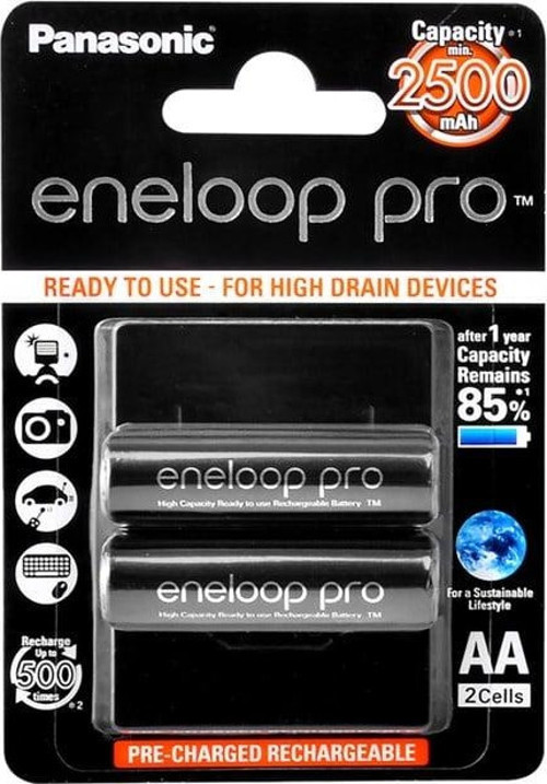 Eneloop PRO BK-3HCDE/2BE - 1.2V 2500 mAh - Ni-Mh - AA - 2li Blister