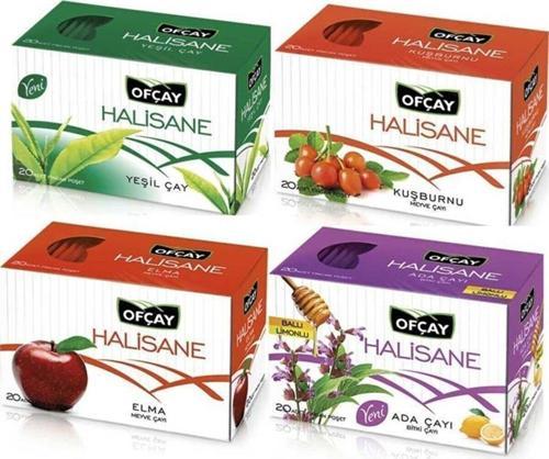 Halisane Karışık Bitki Çayları Seti 4 Paket(YEŞİL ÇAY-ELMA-KUŞBURNU-ADA ÇAYI)