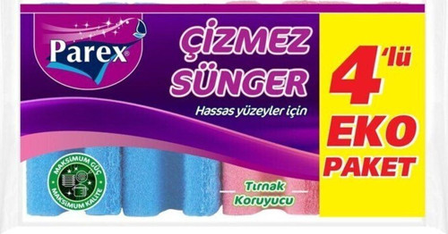 Çizmez Oluklu Bulaşık Süngeri 4'lü Paket