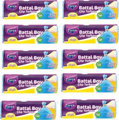 Güçlü Çöp Torbası Battal Boy 72 Cm X 95 Cm Mavi Tek Rulo 10'lu