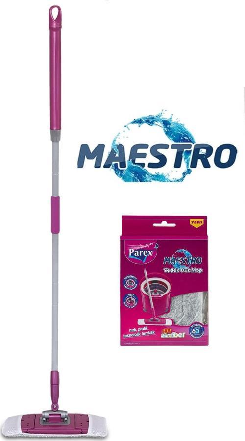 Maestro Temizlik Seti Yedek Sap + Düz Mop + Plate