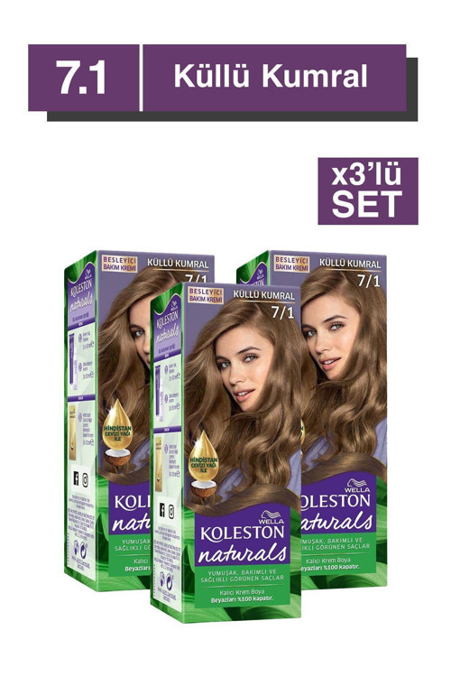 Naturals Saç Boyası 7/1 Küllü Kumral x3'lü Set
