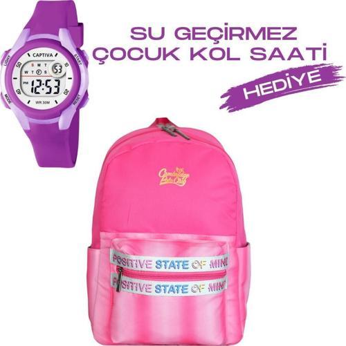 Çocuk Kol Saati Hediyeli Cambridge Polo Club Büyük Kapasiteli Çocuk Okul Çantası CPC.4045.C0026