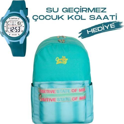 Çocuk Kol Saati Hediyeli Cambridge Polo Club Büyük Kapasiteli Çocuk Okul Çantası CPC.4045.C014
