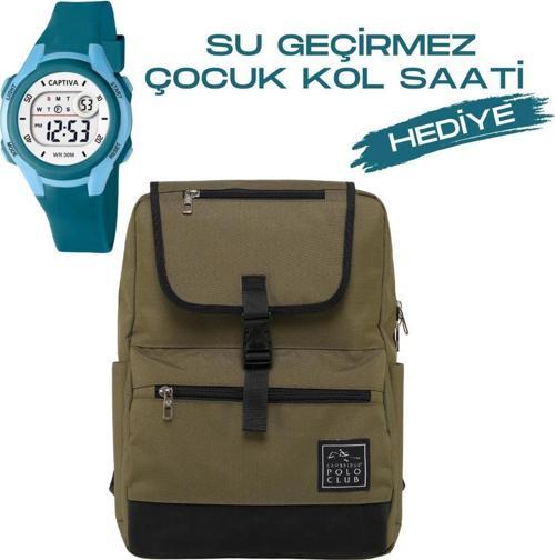 Çocuk Kol Saati Hediyeli Cambridge Polo Club Büyük Kapasiteli Çocuk Okul Çantası CPC3010.C0036