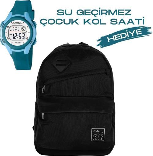 Çocuk Kol Saati Hediyeli Cambridge Polo Club Büyük Kapasiteli Çocuk Okul Çantası CPC3011.C001