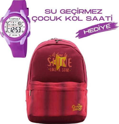 Çocuk Kol Saati Hediyeli Cambridge Polo Club Büyük Kapasiteli Çocuk Okul Çantası CPO.4087.C015