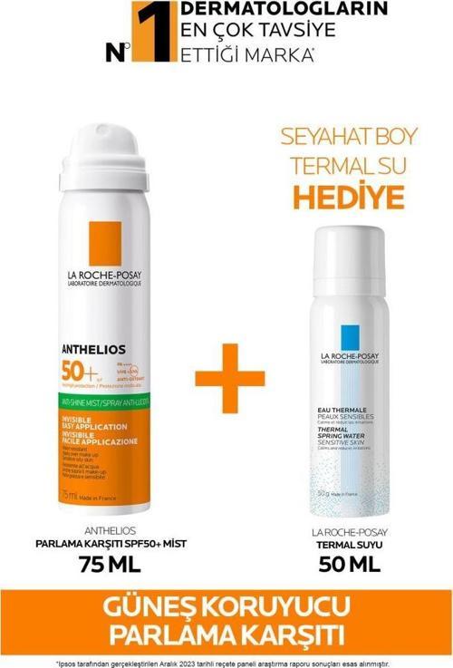 Anthelios Anti-Shine Sprey Spf50 75 Ml + Termal Su 50 Ml - 2'li Set