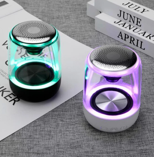 MV-24696 600 Mah Taşınabilir RGB Mikrofonlu AUX - TF- BLUETOOTH 3 Watt Hoparlör Mini Speaker (beyaz)