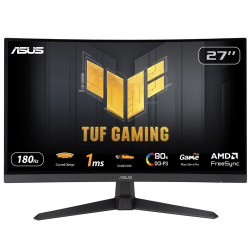 TUF GAMING VG27VQ3B 27&quot; 1ms, 180Hz, Full HD Curved, DP, 2xHDMI, Hoparlör, Fast VA Panel, Düşük Mavi Işık, Free