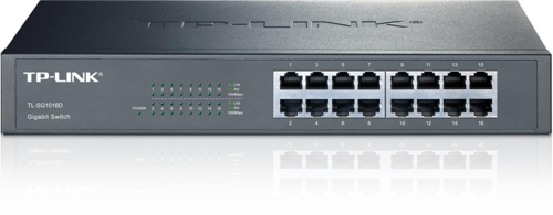 TP-LINK TL-SG1016D, 16 Port, GigaBit, Metal Kasa, Yönetilemez, Rackmount Switch