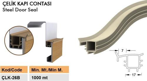 Çelik Kapı Kasa Fitili Çelik Kapı Contası 6 Metre Siyah