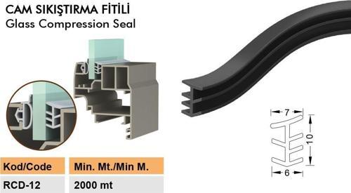 Dilatasyon Fitili Cam Fitili Raylı Cam Balkon Fitili Şeffaf 25 Metre Şeffaf