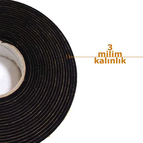 Kapı Pencere İzolasyon Bandı Yapışkan Sünger 3 mm Kalınlık 40 mm Genişlik 10 Metre Uzunluk / EPDM-3*40