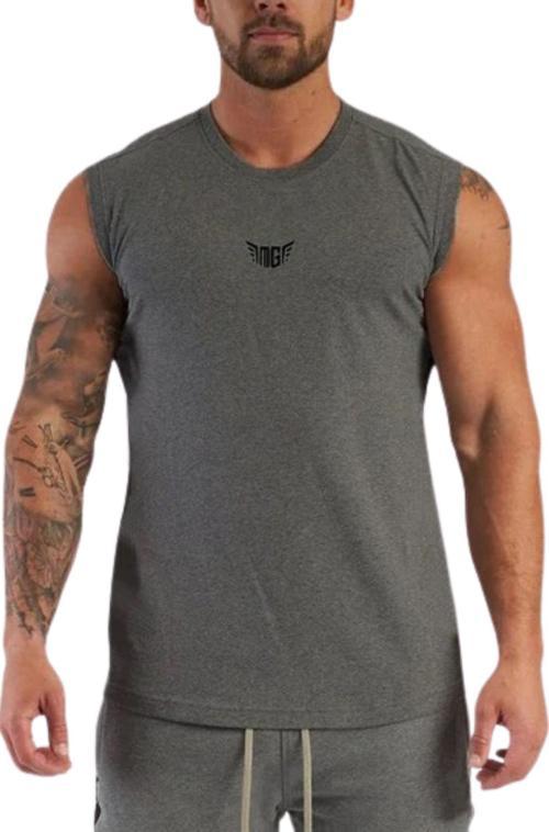 Erkek Nem Emici Hızlı Kuruma Atletik Teknik Performans Sporcu Sıfır Kol T-Shirt Mg-Atlet Füme M