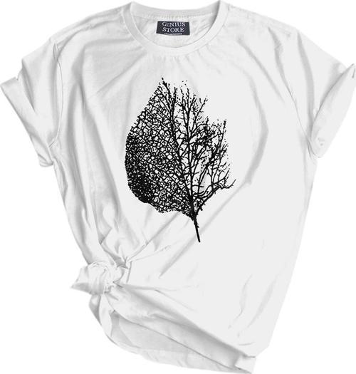 Unisex Baskılı Tişört Outdoor Normal Kalıp Tshirt K.Yaprak Beyaz 2Xl
