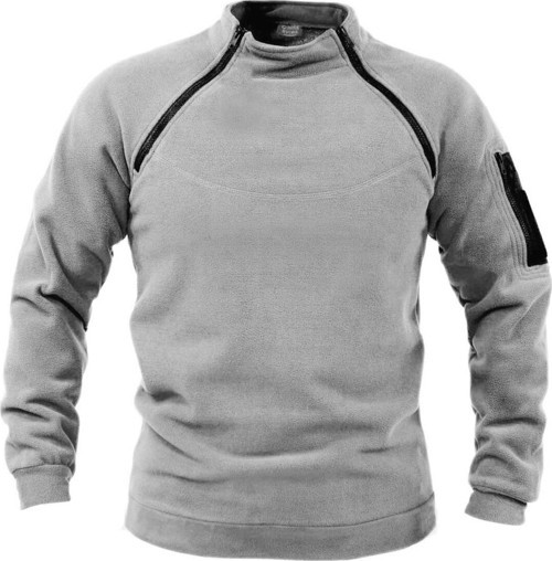 Erkek Polar Outdoor Fermuarlı Kombat Tactical Cepli Polar Gri 2Xl