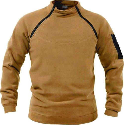Erkek Polar Outdoor Fermuarlı Kombat Tactical Cepli Polar Kahverengi Xl