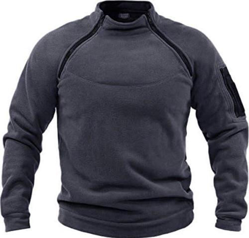 Erkek Polar Outdoor Fermuarlı Kombat Tactical Cepli Polar Füme 2Xl