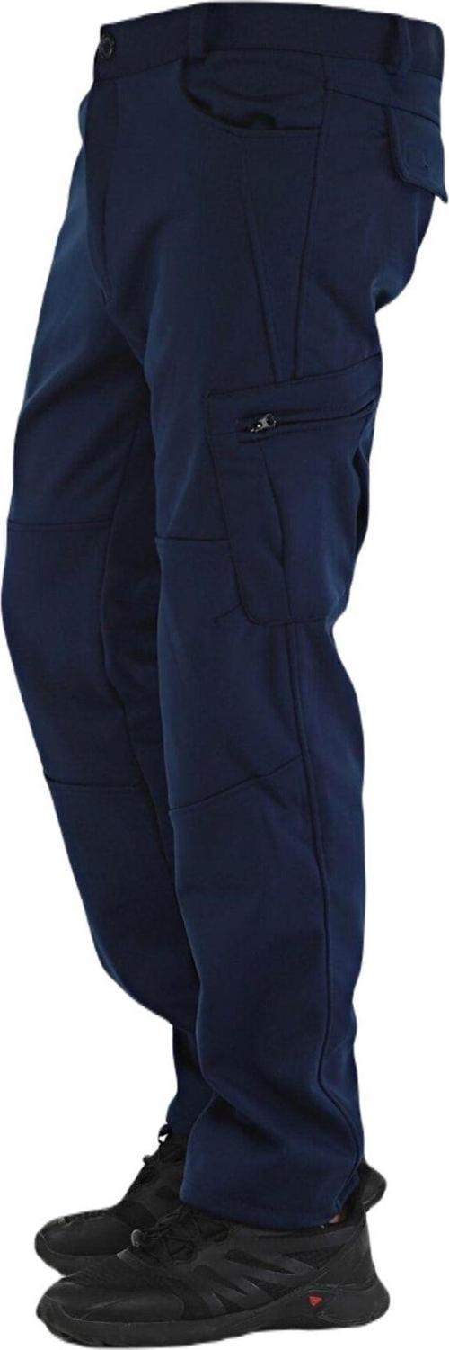 Erkek Pantolon Softshell Içi Polarlı Su Geçirmez Kar-go Cepli Spor Motorcu Pantolonu Lacivert S