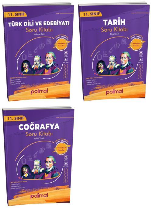 Polimat 2025 11. Sınıf Türk Dili + Tarih + Coğrafya Soru Seti 3 Kitap