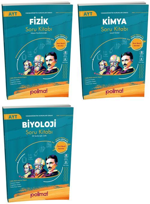 Polimat 2025 Ayt Fizik + Kimya + Biyoloji Soru Kitabı Seti 3 Kitap