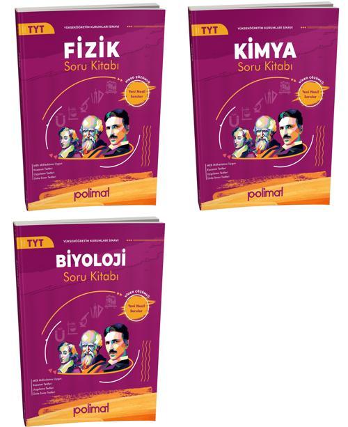 Polimat 2025 Tyt Fizik + Kimya + Biyoloji Soru Kitabı Seti 3 Kitap