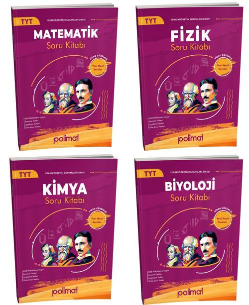 Polimat 2025 Tyt Matematik + Fizik + Kimya + Biyoloji Soru Kitabı Seti 4 Kitap