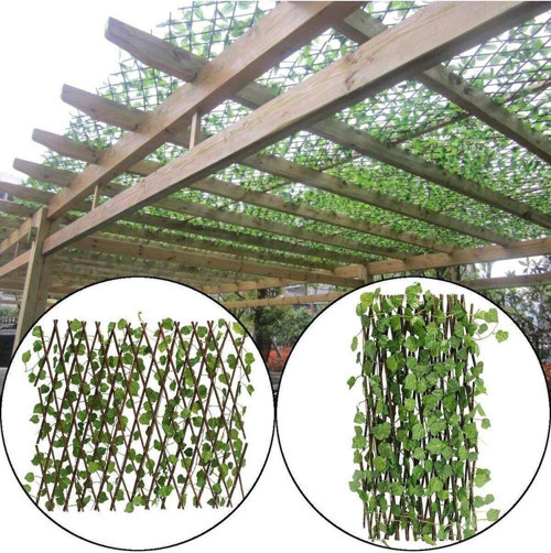 Artıfıcıal Plant Wooden Fence Balcony Garden Balcony Wall Ceılıng Decor