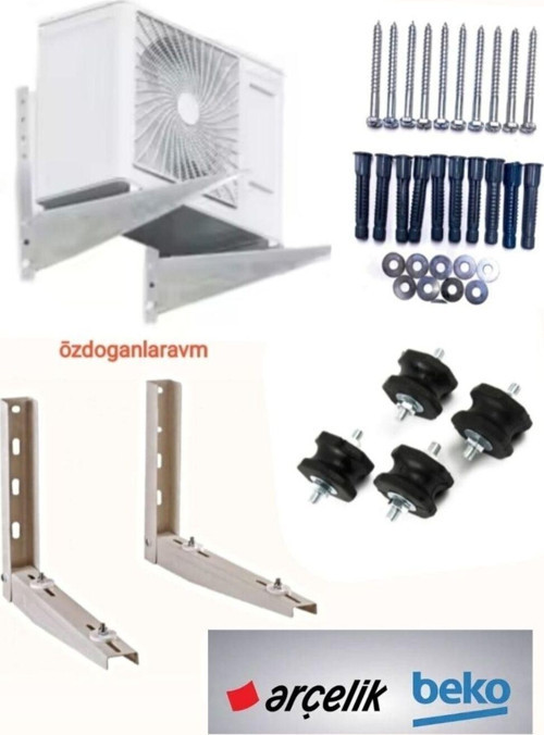 3m Arçelik Beko 12000 Btu Dış Ünite Konsol Klima 50 Cm Ayak +Titreşim Takozu +Vida Dubel