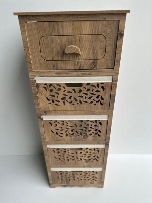 WOOD 5 KATLI AHŞAP SEBZELİK KAHVERENGİ