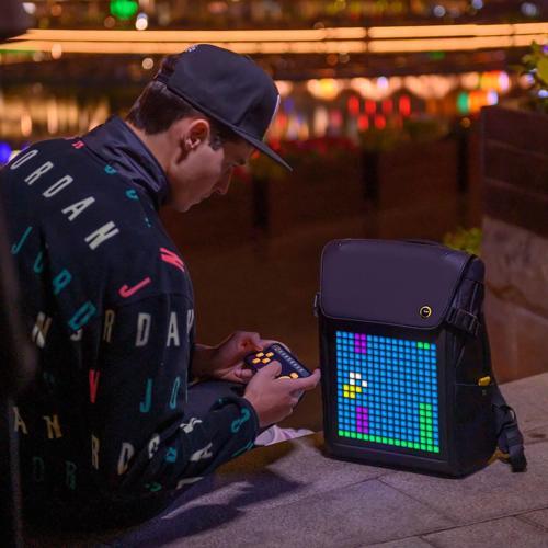 Backpack M Siyah Ledli Ekran APP Kontrollü Akıllı Sırt Çantası