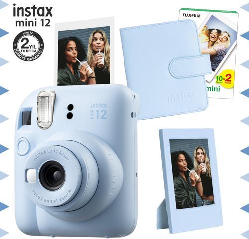 mini 12 Mavi Fotoğraf Makinesi-20'li Film-Çerçeve ve Kare Albüm Seti