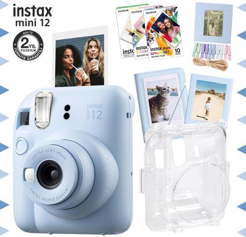 mini 12 Mavi Fotoğraf Makinesi-30'lu Film-Albüm-Mandal-Çerçeve ve Kılıf Mega Set 2