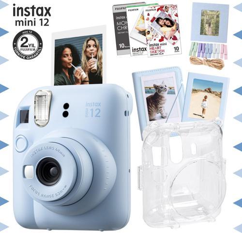 mini 12 Mavi Fotoğraf Makinesi-30'lu Film-Albüm-Mandal-Çerçeve ve Kılıf Mega Set 3