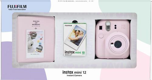 mini 12 Pembe Fotoğraf Makinesi 10'lu Film ve PVC Albüm Bundle Box