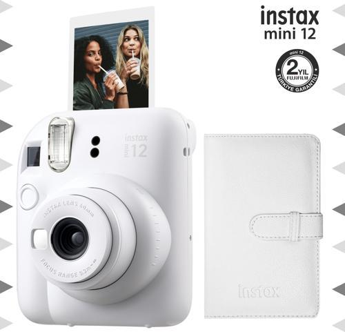 mini 12 Beyaz Fotoğraf Makinesi ve 96'lı Laporta Albüm Seti