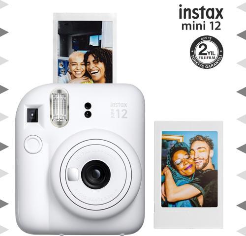 mini 12 Beyaz Fotoğraf Makinesi ve Fotoğraf Çerçeve Seti
