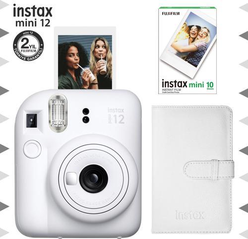 mini 12 Beyaz Fotoğraf Makinesi-10'lu Film ve Laporta Albüm Seti