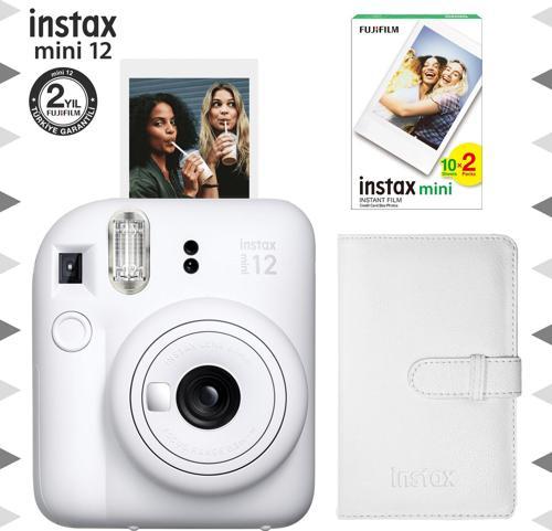 mini 12 Beyaz Fotoğraf Makinesi-20'li Film ve Laporta Albüm Seti