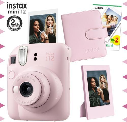 mini 12 Pembe Fotoğraf Makinesi-20'li Film-Çerçeve ve Kare Albüm Seti