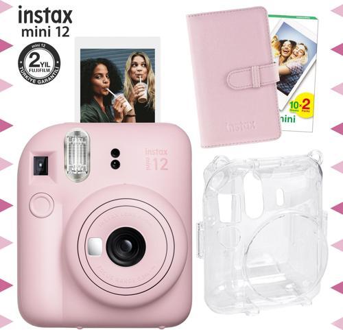 mini 12 Pembe Fotoğraf Makinesi-20'li Film-Laporta Albüm ve Şeffaf Kılıf Seti