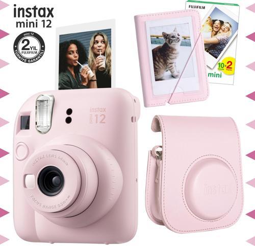 mini 12 Pembe Fotoğraf Makinesi-20'lu Film-Mini Albüm ve Deri Kılıf Seti