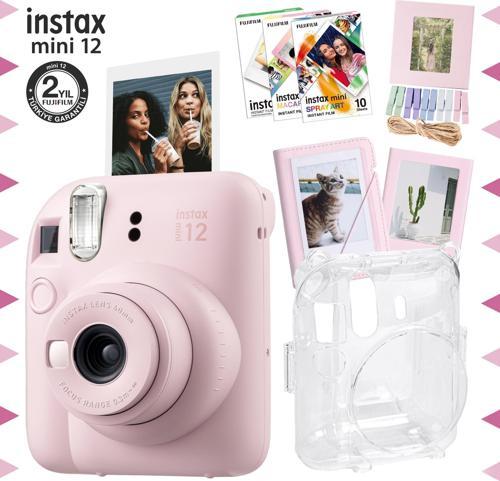 mini 12 Pembe Fotoğraf Makinesi-30'lu Film-Albüm-Mandal-Çerçeve ve Kılıf Mega Set 2