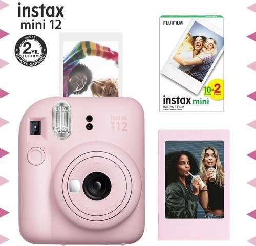 mini 12 Pembe Fotoğraf Makinesi-Çerçeve ve 20'li mini Film Seti