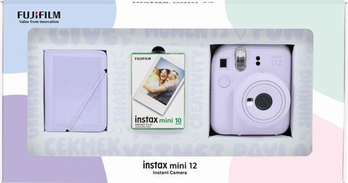 mini 12 Lila Fotoğraf Makinesi 10'lu Film ve 28'li Mini Albüm Bundle Box