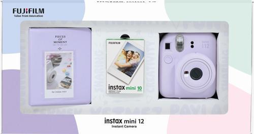 mini 12 Lila Fotoğraf Makinesi 10'lu Film ve PVC Albüm Bundle Box