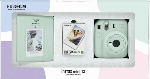 mini 12 Yeşil Fotoğraf Makinesi 10'lu Film ve PVC Albüm Bundle Box
